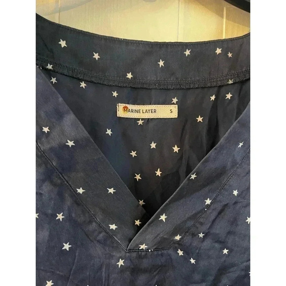Marine Layer Dress 100% Silk V Neck Star Polka Dot Size Small - Picture 4 of 4